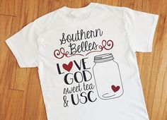 Gamecock Nation, Diy Tshirt, Mason Jar Design, Usc Gamecocks, Jar Design, Monogram Shirts, University Of South Carolina, Carolina Gamecocks, Tshirt Ideas