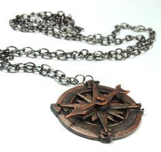 Steampunk Jewelry Compass Necklace Spinning Pointer Compass Rose Pirate Gear Copper Jewelry Steam Punk Jewelry By Victorian Curiosities Victorian Curiosities, Airship Pirate, Steampunk Furniture, Copper Chain Necklace, Steam Punk Jewelry, Style Steampunk, Metal Clay Jewelry, Steampunk Accessories, Etsy Stuff