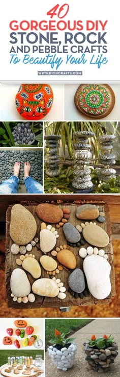 the cover of an article about stone rock crafts and projects for beginners to make