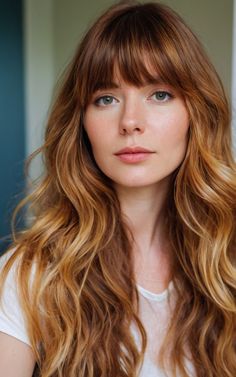 19 Stunning Long Layered Hair With Bangs - Best Review Bangs And Long Layers, Long Layered Hair With Bangs, Layered Hair With Bangs, Hair With Bangs, Wispy Bangs, Long Bangs, Long Locks, Long Layered Hair, Long Layers