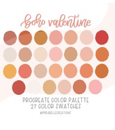 the color swatches for boop valentine's day are peach, red and orange