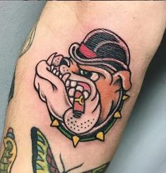 These 14 badass english bulldog tattoos are pretty cool! Eagle Chest Tattoo, Short Face, Traditional Hand Tattoo, Hand Tattoo Ideas, Pop Art Tattoos, Pitbull Tattoo, Traditional Tattoo Inspiration, Bulldog Tattoo, Torso Tattoos