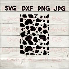 the svg dxf pattern is shown in black and white, with an animal print