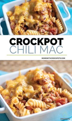 this crockpot chili mac and cheese casserole is so good it's easy to make