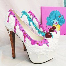 Sweet treats for your feet are custom made wearable confections from Shoe Bakery. Dessert-inspired heels, wedges, flats and wedding shoes you'll hunger for. Sprinkles Diy, Fur Pom Pom Beanie, Makeup Inspired, Turquoise Men, Pastel Candy, Fun Shoes