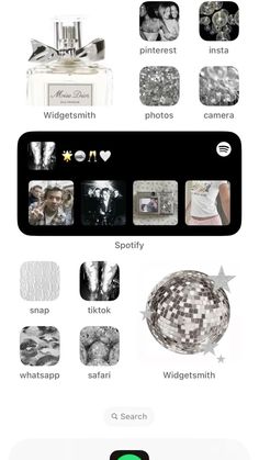 an iphone screen showing the different types of items on it, including perfume bottles and other things