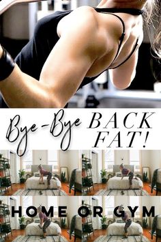 How To Get Rid Of Back Fat - Bye-Bye Back Fat Workout - Samantha Hauger Home Back Workout, Back Workout At Home, Lose Back Fat, Back Workout Women, Fat Burning Workout Routine, Back Fat Workout, Workout Space, Fat Workout, Back Fat