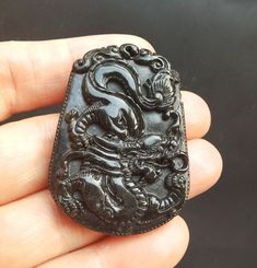 "Carved chinese Jade Pendant, The Chinese zodiac features 12 animals in the sequence of Rat, Ox, Tiger, Rabbit, Dragon, Snake, Horse, Sheep, Monkey, Rooster, Dog, and Pig 1.Material: natural black green jade stone, 2.Size of bead:approx 47mmx32mmx7mm in size. 3 , this price is 1pendant. 4. fit make earring /brooch/pendant/necklace ect jewelry, 5.If you have speical requests, I'll be happy to do it for you. 6.Returns:I accept returns. 1)Send me an email within 7 days and let me know the item is b Black Jewelry With Dragon Design Collectible, Collectible Black Jewelry With Dragon Design, Black Spiritual Jewelry With Dragon Design, Spiritual Black Jewelry With Dragon Design, Dragon Snake, Earring Brooch, Black Jade, Mythical Animal, Talisman Necklace