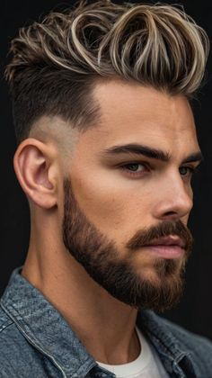 Exploring 39 Unique Comb Over Haircut Men Styles for Every Occasion: From Classic to Textured Mohawk Hairstyles For Men, Skin Fade Haircut, Burst Fade Mohawk, Hairstyles Mens, Mohawk Hairstyles Men, Man Bun Hairstyles, Faux Hawk Hairstyles