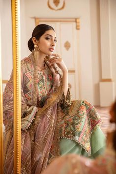 01 - Capri Sea Baroque Chantelle Embroidered Chiffon 2020 Collection Unstitched Embroidered Net Front Embroidered Net Back Embroidered Net Sleeves Embroidered Net Sleeves Patch Embroidered Net Front and Back Patch Embroidered Net Dupatta Dyed Silk Trousers ★100% Original Product ✓ ★ 3 Days Return Policy ✓ ★ International Delivery ✓ Embroidered Multicolor Organza Sets, Multicolor Embroidered Organza Sets, Multicolor Chikankari Embroidery Sets For Reception, Multicolor Embroidered Palazzo Set, Pista Green Embroidered Organza Sets, Pista Green Silk Embroidered Fabric With Dupatta, Net Sleeves, Pakistani Boutique, Fuchsia Wedding