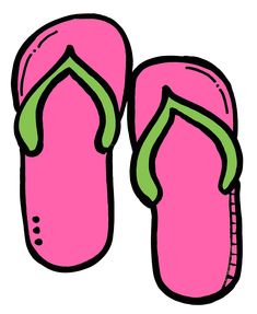 a pair of pink flip flops with green straps