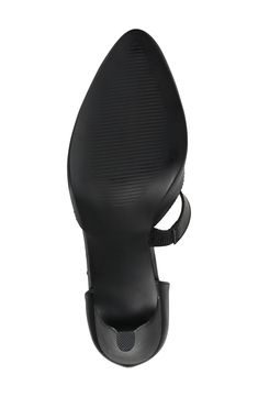 This elegant d'Orsay pump with foam cushioning is sure to keep you feeling great as you twirl around the dance floor. 2 1/2" heel Foam-cushioned footbed Syntehtic upper, lining and sole Imported Black Heels With Cushioned Footbed For Parties, Fitted Black Slingback Pumps With Removable Insole, Black Evening Pumps With 4-inch Heel, Black Synthetic Slingback Pumps With 4-inch Heel, Black Fitted Heels With Cushioned Footbed, Fitted Black Heels With Cushioned Footbed, Evening Heels With Cushioned Footbed And Pointed Toe, Journee Collection, The Dance