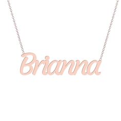 Brianna - Gold Name Necklace Solid 14K gold necklace with a 16 inch 14K gold chain. * 8mm/ 0.31inch height for the capital letter, 5mm/0.19685 inch for the lower case. Types Of Gold, Flower Engagement Ring, Gold Name Necklace, Lower Case, 14k Gold Necklace, Rose Engagement Ring, Jewelry Images, The Capital, Rose Gold Engagement Ring