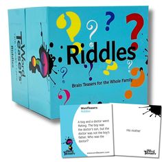 the riddles board game is open and ready to be played with children's creativity