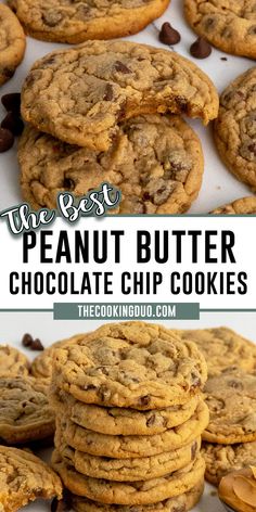 the best peanut butter chocolate chip cookies are made with only 3 ingredients and they're so good to eat