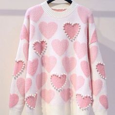 Get cozy this winter with our Pearl Beaded Heart Knit Turtleneck Sweater Pullover. This blouse is perfect for any casual outing and comes in White with a stunning pearl beaded heart design. #WinterFashion #TurtleneckSweater #PearlBeads #WomenBlouse ❤️👕 #Pullover #Knit #Blouse #OneSize #Pearl Women Knitted Sweater, Bead Knit, 3 Hearts, Crop Pullover, Embellished Sweaters, Heart Sweater, Gorgeous Clothes, Cozy Pullover, Fit Ideas