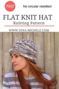 Flat Knit Hat Free Knitting Patternperfect for beginnersKnit this basic beanie on straight needles in one evening. Flat Knit Hat, Beanie Pattern Free, Beanie Knitting Patterns Free, Knit Beanie Pattern, Hat Patterns Free, Knitting Patterns Free Hats, Beginner Knitting Patterns