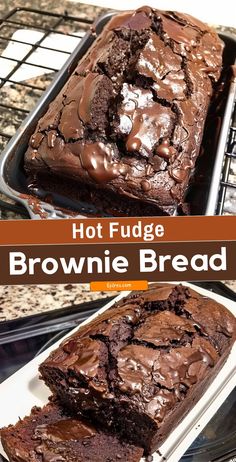 hot fudge brownie bread on a cooling rack