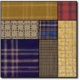 an image of a quilt with many different colors and patterns on the front, including plaid