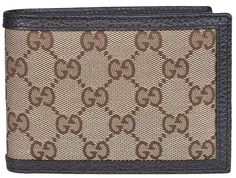 Gucci Bifold Wallet GG Monogram Beige/Ebony Elegant Monogram, Men Wallet, Gg Monogram, Canvas Wallet, Brown Wallet, Gucci Monogram, Leather Bifold Wallet, Brown Canvas, Timeless Accessories