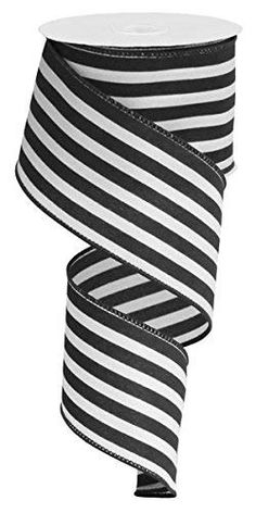 a black and white striped ribbon