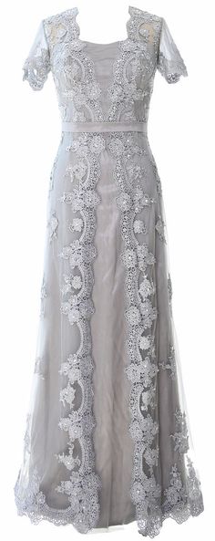 Short Sleeve Lace Gala Gown, Floor-length Lace Mother Of The Bride Dress, Elegant Short Sleeve Lace Gown, Floor-length Mother Of The Bride Dress With Lace Sleeves, Floor-length Lace Gown For Mother Of The Bride, Grooms Mom Dress, Wedding Dresses For Older Women, Older Bride Wedding Dress, Boho Mother