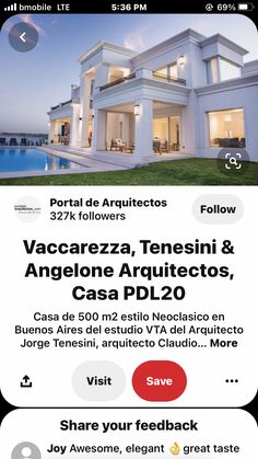 an advertisement for a real estate in the spanish language