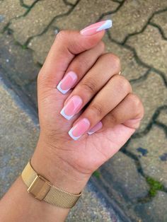 French Nail Set, Summer Nails French, White Tip Nail Designs, Nails French Manicure, Natural Nails Manicure, Daniel Wellington Watch, Red Acrylic Nails