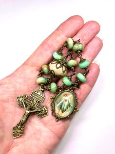 Catholic Rosary Tenner,Pray The Rosary,Holy Rosary,Heirloom Quality, Unbreakable Rosary,Jasper & Bronze,Prayer Beads,Pardon Crucifix Artisan Handmade Rosary, Handmade Artisan Rosary, Beautiful Rosaries, Pray The Rosary, Praying The Rosary, Holy Rosary, Catholic Rosary, Our Lady Of Guadalupe, Green Jasper