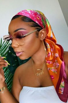 Headwrap Hairstyles, Bed Of Flowers, Head Wrap Styles, Hair Wrap Scarf, Hair Scarf Styles, Head Scarf Styles, Hair Wraps, Accessories Fashion, Black Girls Hairstyles