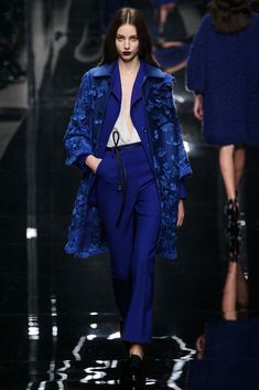 Fall Attire, Women's Suits, Ermanno Scervino, Blue Outfit, 2015 Fashion, Fall 2015, Pre Fall, Silver Blue, Vanity Fair