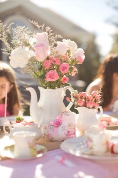 I can't wait to have tea parties with my daughters :) Valentines Tea Party, Romantic Tea, Valentine Tea, Bridal Tea Party, High Tea Party, Princess Tea Party, Vintage Bridal Shower, Baby Shower Tea, Tea Party Theme