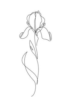 a single line drawing of a flower