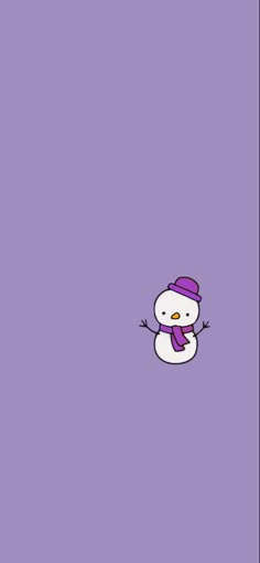 a purple background with a snowman on it