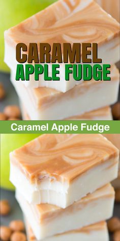 One of the best fall treats - homemade caramel apple fudge! This fudge reminds me of those green caramel apple suckers! SO good! #caramelapplefudge #fudge #caramelapple Caramel Apple Fudge, Apple Fudge, Caramel Apple Suckers, Homemade Caramel Apple, White Fudge, Caramel Apples Homemade, Bar Hopping