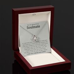 This Soulmate Necklace Gift would make the perfect Valentine's Day, birthday, anniversary, or Mother's Day gift. This Soulmate Jewelry has been designed to have a charming style that will remind her of how much you care about her.✦ AT A GLANCE:- The beautiful Knot is crafted with brilliant 14k white gold over stainless steel, and swings from an adjustable cable chain, fastened securely with a lobster clasp. The center cubic zirconia crystal measures 6mm in diameter, and is surrounded with smalle Adjustable Stainless Steel Necklace For Valentine's Day, Soulmate Jewelry, Valentine's Day Gift Heart Necklace In Stainless Steel, Stainless Steel Heart Necklace For Valentine's Day, Valentine's Day Gift Necklace In Stainless Steel, Valentine's Day Stainless Steel Heart Necklace With Adjustable Chain, Soulmate Necklace, I Have No One, You Are My Life