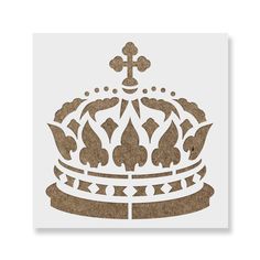 a paper cut out of a crown with a cross on top