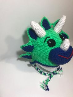 Triceratops Beanie Children's Dinosaur hat Dinosaur Hat Birthday Cake, Dinosaur Hat, Earflap Beanie, Crochet Dinosaur, Trapper Hats, Birthday Cake Smash, Winter Hat, Cake Smash, Dinosaur Stuffed Animal