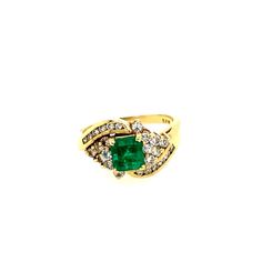 By Laurie Geller Vintage 14K Yellow Gold Emerald 0.85ct Diamonds 0.40ct 4.2gr Size 6 IN STORE NOW and available for shipment within 1-2 business days Vintage Emerald Ring With Vvs Diamond, Classic Cluster Emerald Ring, Classic Cluster Emerald Diamond Ring, Classic Cluster Gemstone Diamond Ring, Vintage Emerald Rings Gia Certified, Vintage Emerald Cut Gemstone Cluster Ring, Vintage Emerald Ring With Diamond Accents, Vintage Emerald Cut Cluster Ring With Gemstone, Vintage Emerald Cut Diamond Emerald Ring