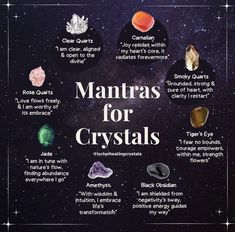 Energy Stones Crystal Healing, Crystal Healing Chart, Crystals For Manifestation, Magic Spell Book, Wiccan Spell Book, Energy Healing Spirituality, Crystals Healing Properties, Spiritual Crystals, Meditation Crystals