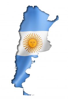 the map of argentina with the flag on it