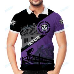 Personalized Roofer Purple 3D All Over Printed Polo Shirt available in T-shirt, hoodie, tank top, longsleeve, multi color and size S M L XL XXL 3XL 4XL 5XL. Shipping from the US. Easy 30 day return policy - Shop now! 6.1-ounce, 100% cotton .Double-needle neck, sleeves and hem; Roomy Unisex Fit. Ash is 99% cotton, 1% poly; Sport Grey is 90% cotton, 10% poly; Dark Heather is 50% cotton, 50% polyester .Decoration type: Digital Print. Made by Gildan Polo Shirt Design, Mens Tank Tops, Tank Shirt, Tank Top Shirt, Shirt Design, Hoodies Womens, Hoodie Shirt, Return Policy, Classic T Shirts