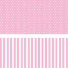 a pink and white striped wallpaper with polka dots on the top, bottom and bottom