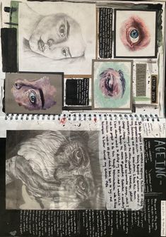 an art journal with drawings and pictures on it