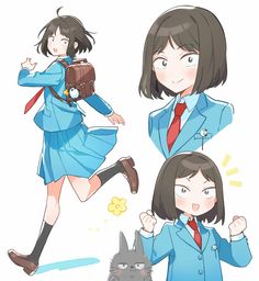 Mitsumi Skip To Loafer, Anime School, Ghibli Movies, Cute Little Drawings, Manga Comics, Anime Shows, Look Cool, Anime Fanart, Art Tutorials