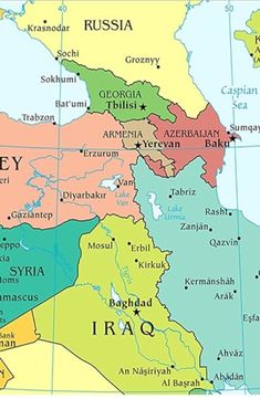 a map of the middle east with countries