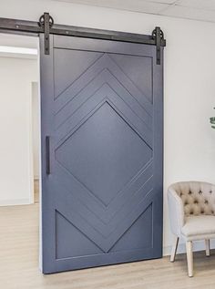 Walston Door Company Painted Door Painted Hollow Diamond Door Pantry Barn Door Ideas, Fun Doors, Double Barn Doors Sliding, Wide Barn Door, Barn Door Ideas, Barnwood Doors, Barn Door Pantry, Chevron Door, Furniture Barn