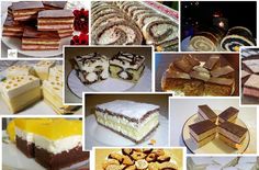 many different types of desserts and pastries are shown in this photo collage