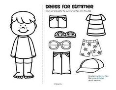 the paper doll is wearing clothes for summer