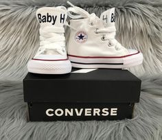 "Hi and welcome to my shop! This is the original converse or chucks! I pull the tag off of the tongue and then personalize it. If the shoe is really small the font may not look just like the pictures above. I will let you know if a font doesn't fit and send you choices to choose from. *Please note that I personalize these shoes, but another company makes them. **The Navy in the above picture has the ATHLETIC FONT** Low Top Shoe Colors Red Pink White Navy Black ~~Check with me on High Top colors~ Customizable Lace-up Sneakers For Gift, White Round Toe Sneakers For Gift, Customizable Lace-up Sneakers For Gifts, White Personalized Sneakers For Gift, Personalized White Sneakers For Gifts, Customized White Sneakers For Gift, Customized White Sneakers As A Gift, White Personalized Sneakers As Gift, Personalized White Sneakers As Gift